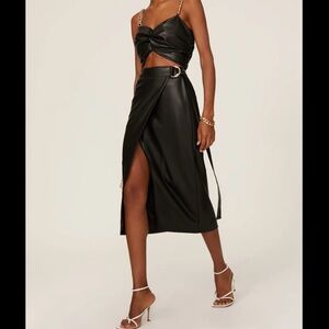 Amur Ansley Vegan Leather Wrap Skirt